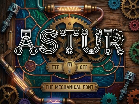 Astur: The Industrial Display Typeface for Bold Branding